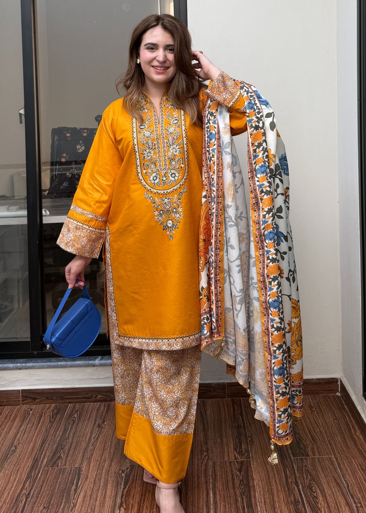 Tehzeeb Libas ZOI EMBROIDERED 3PC WITH SHAWL