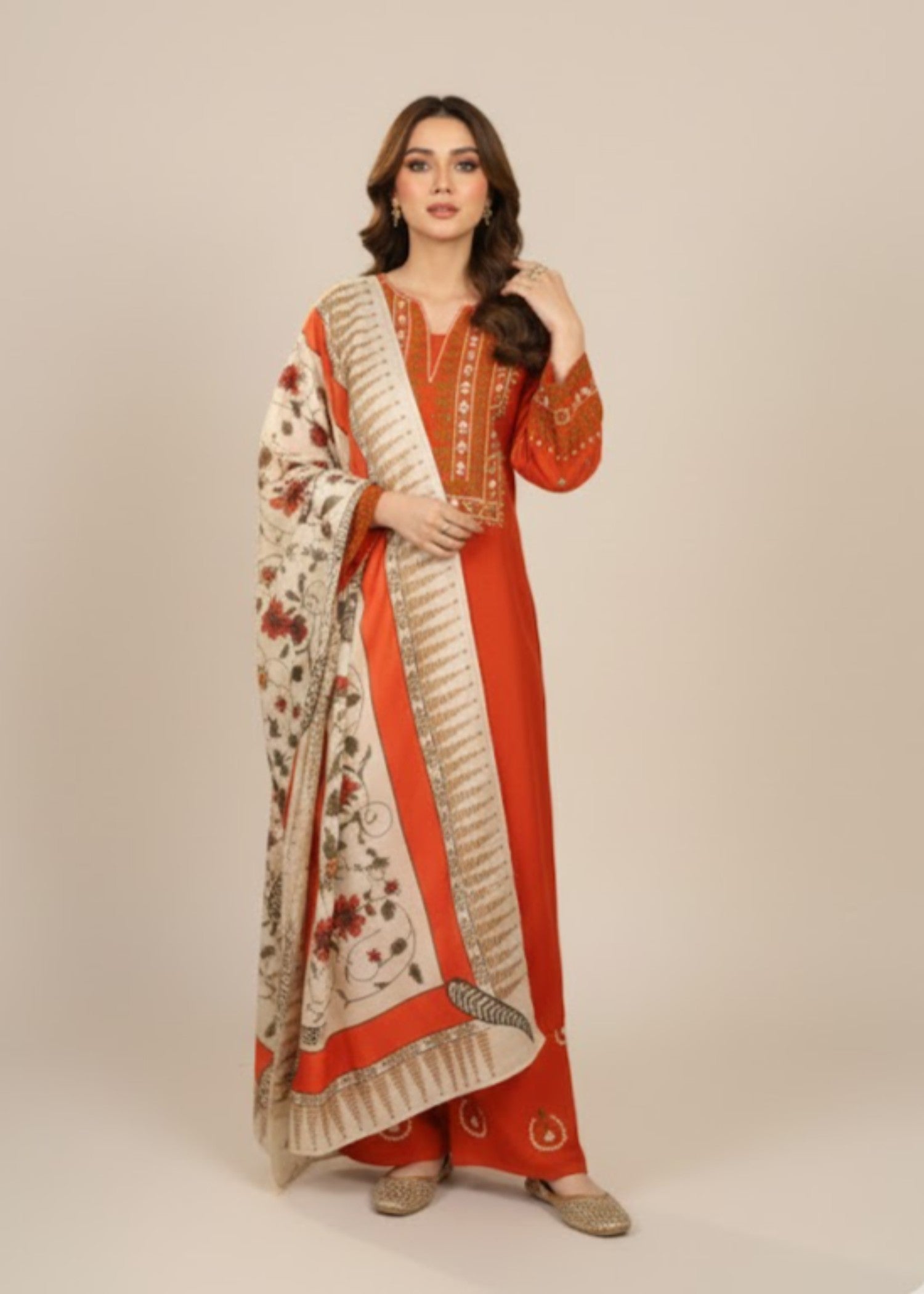 Tehzeeb Libas AYAT 3PC SUIT WITH SHAWL