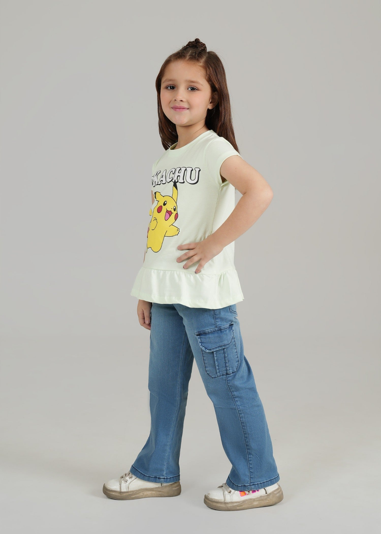 GIRLS-PURE-COTTON-PIKACHU-PRINTED-FROCK