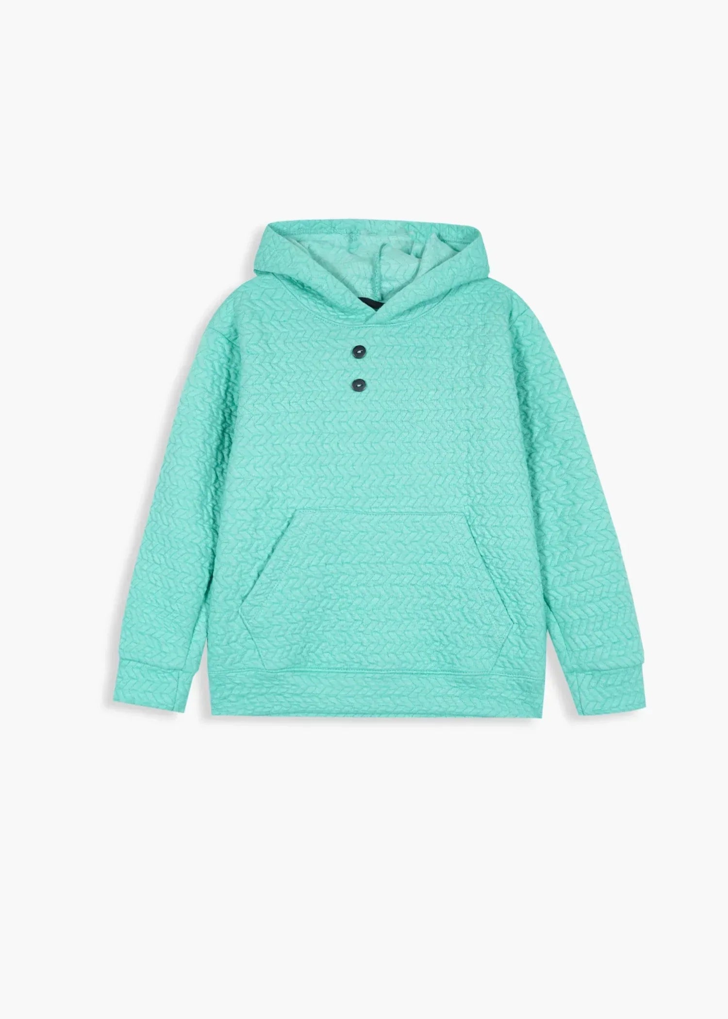 KIDS-QUILTED-TURQUOISE-TRACKSUIT-2 Piece Hoodie Trouser Set Winter Cotton Outfit