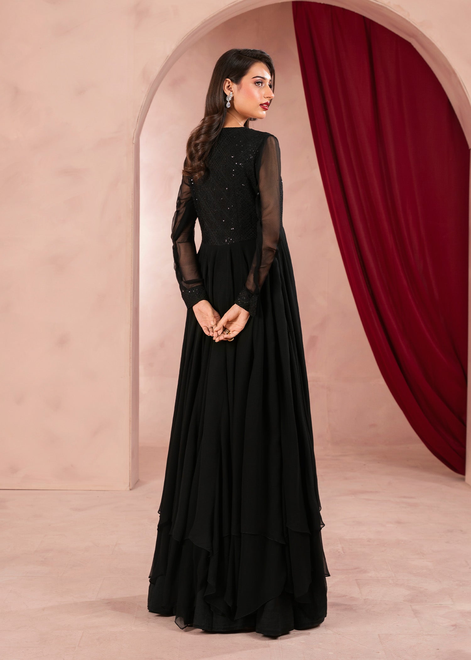 Rang-e-Haya Moon Veil (Black)