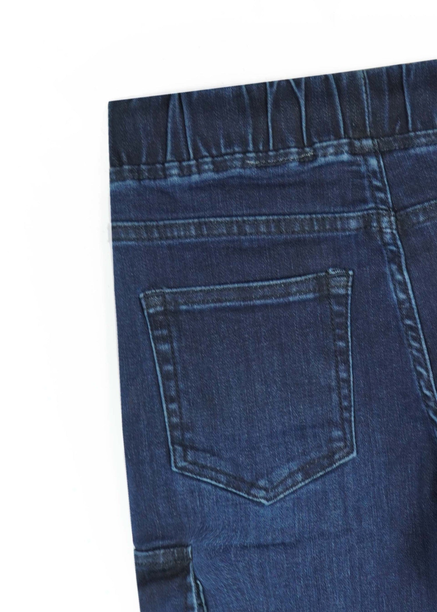 GIRLS-8-100 - Pocket Dark Blue Wide Leg Jeans Cotton Stretch Denim