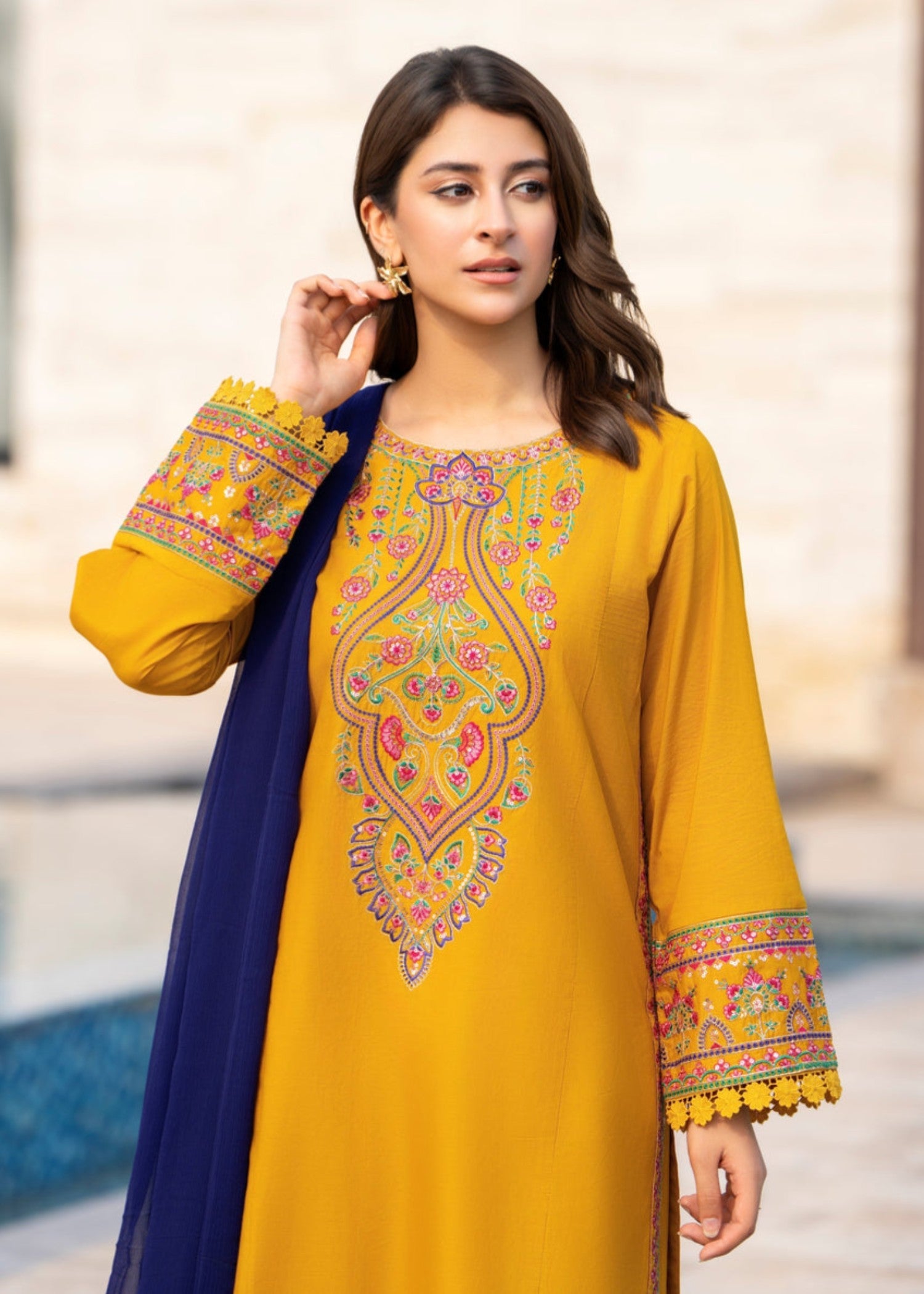 Tehzeeb Libas RANGREZA EMBROIDERED 3PC
