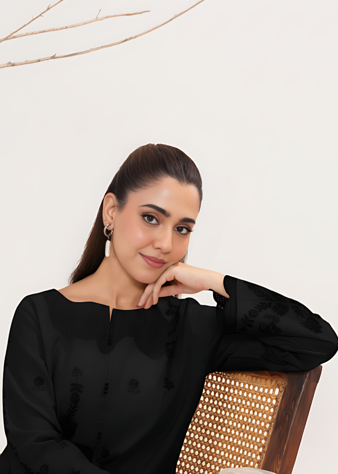 Lawn Kurta Set in Black