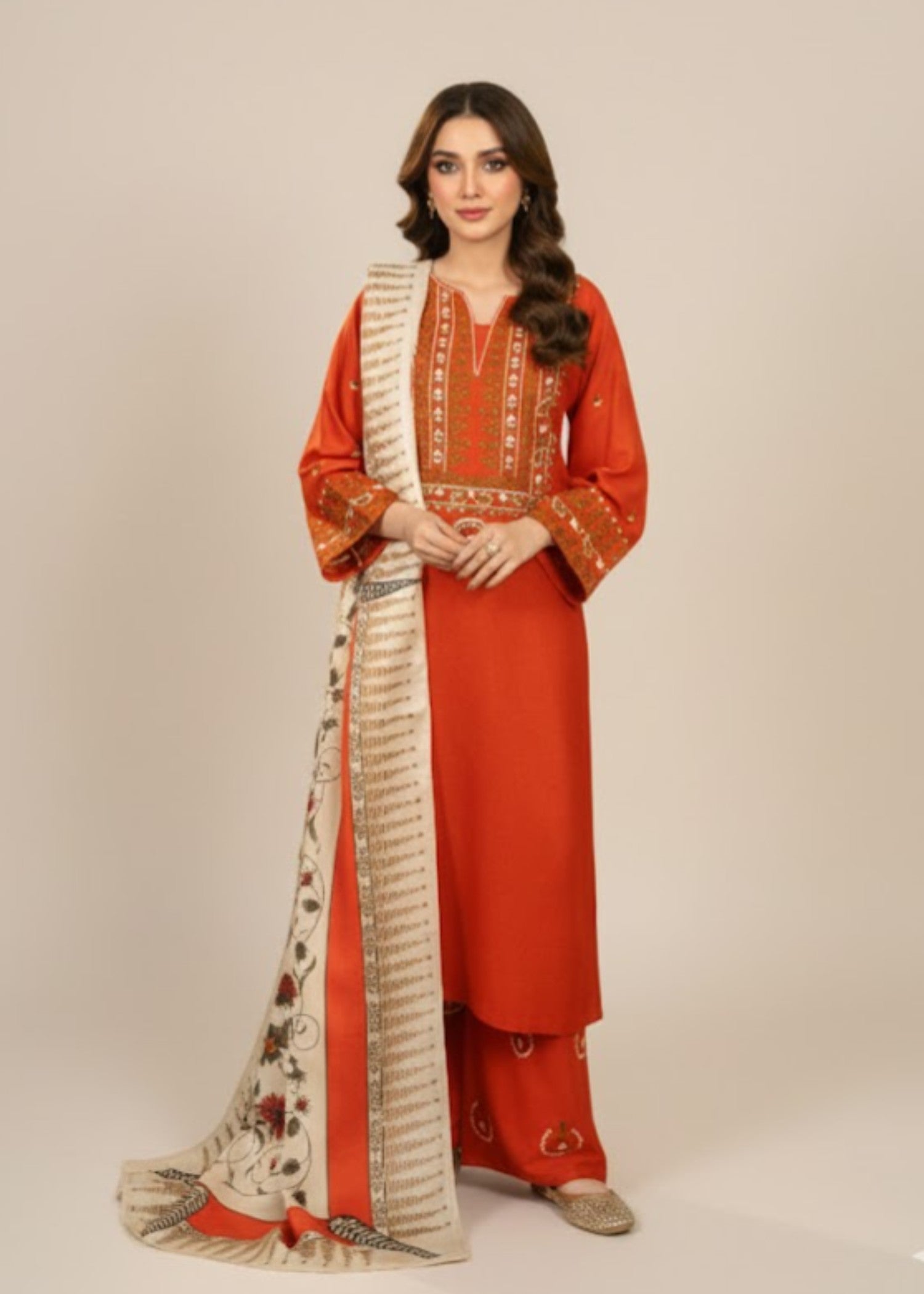 Tehzeeb Libas AYAT 3PC SUIT WITH SHAWL
