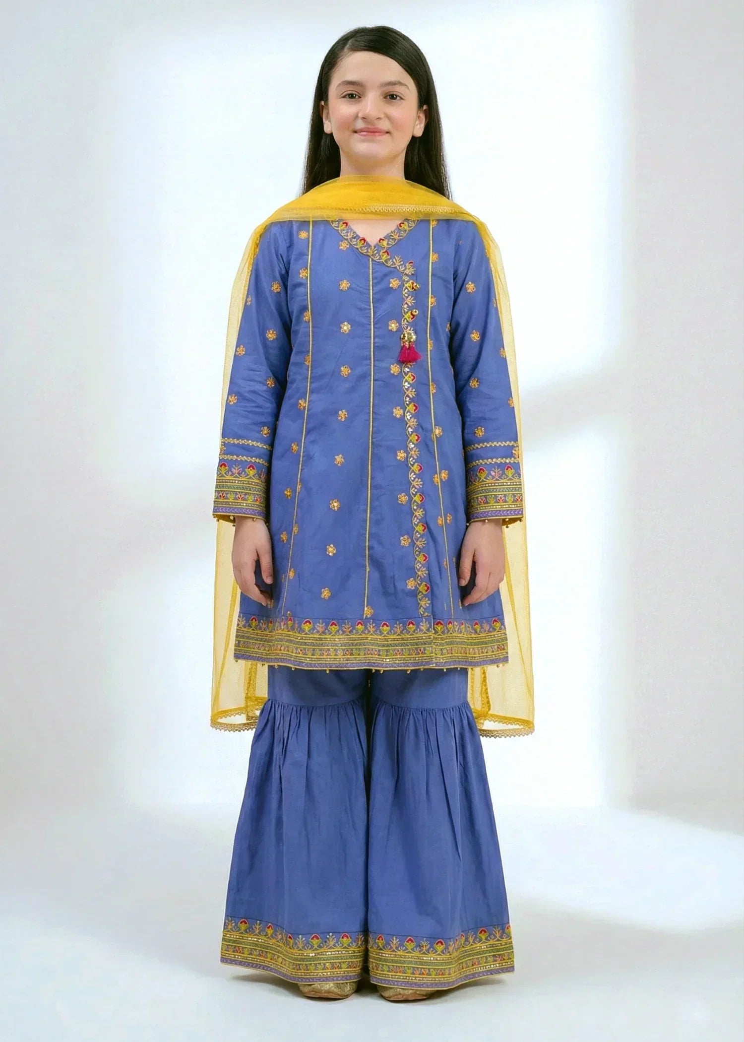PREMIUM-EMBROIDERED-KIDS-ANGRAKHA-FROCK-SUIT-FESTIVE-WEAR