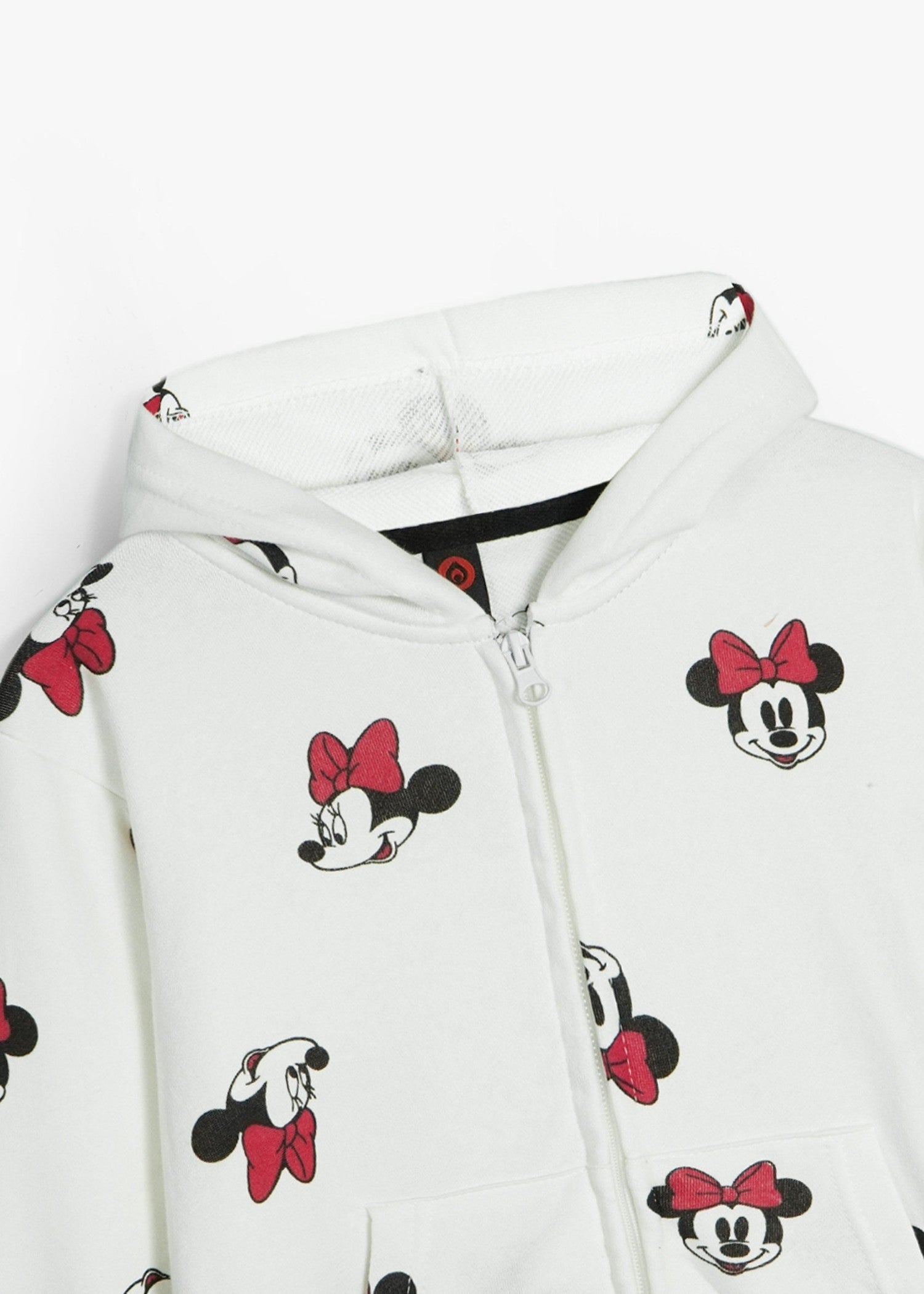 MINNIE-MOUSE-PRINT-100 - Cotton Terry Hoodie Kids Zip Up Hoodie