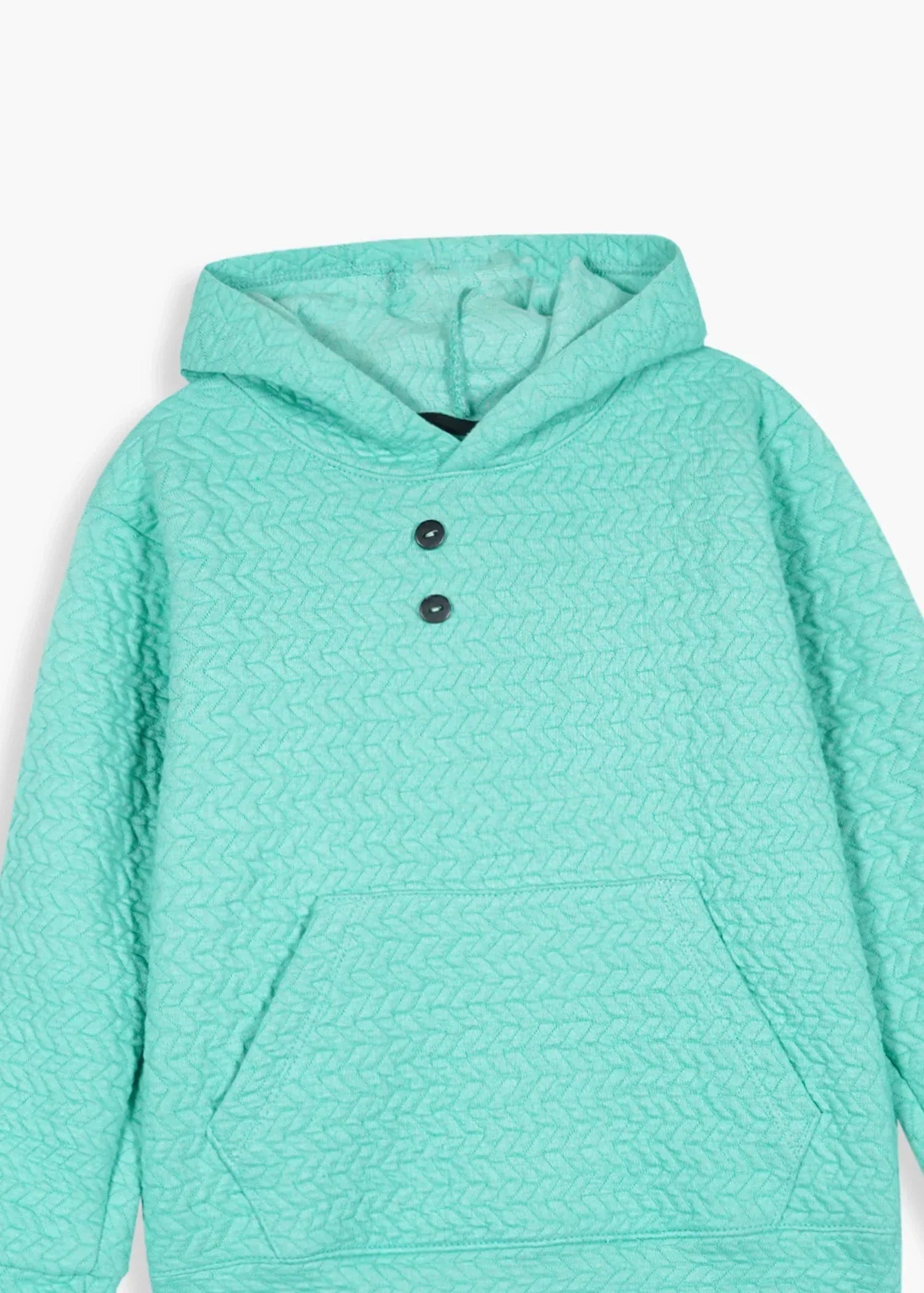 KIDS-QUILTED-TURQUOISE-TRACKSUIT-2 Piece Hoodie Trouser Set Winter Cotton Outfit