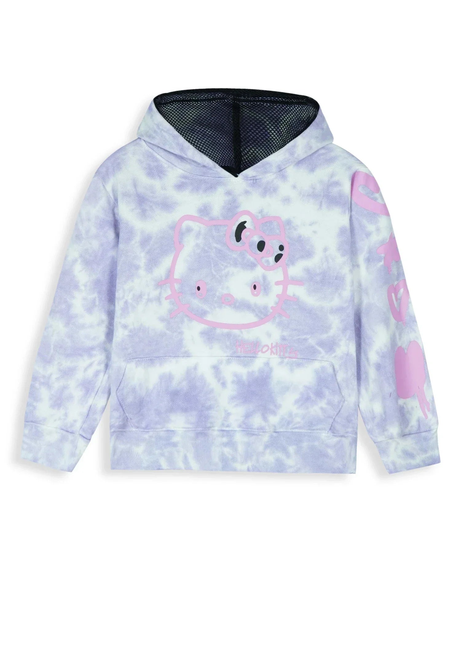 KIDS-HELLO-KITTY-TIE-DYE-HOODIE-100 Cotton Terry