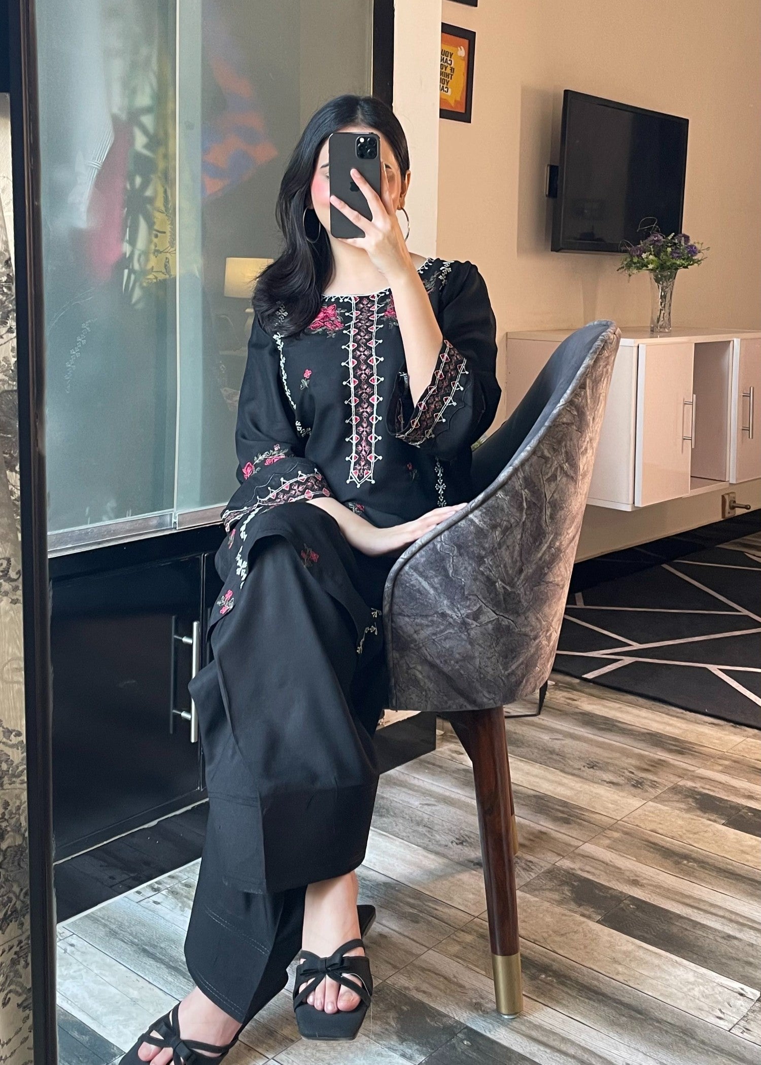 Tehzeeb Libas MULTI BLACK