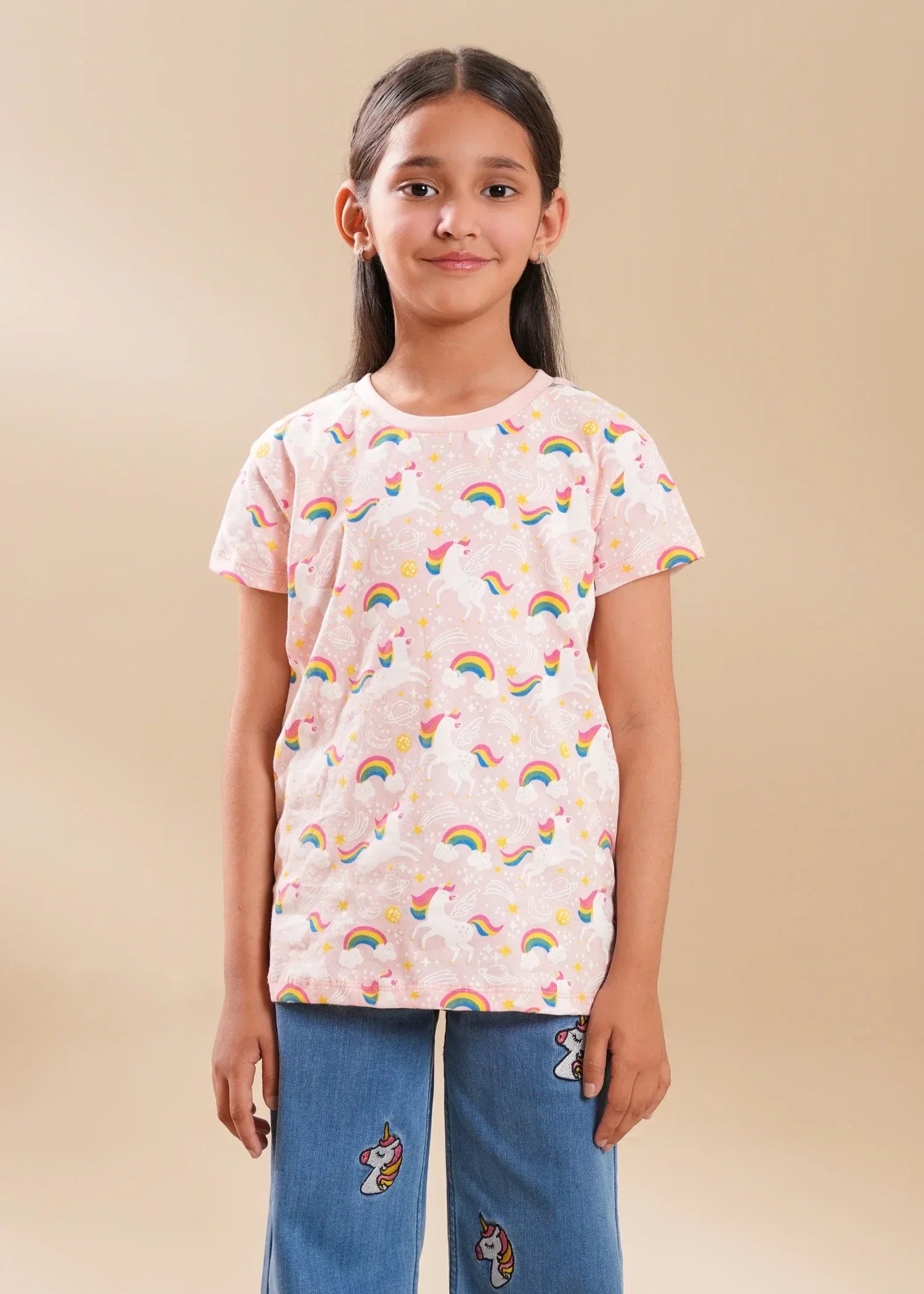 GIRLS-SOFT-COTTON-ALLOVER-UNICORN-PRINT-T-SHIRT