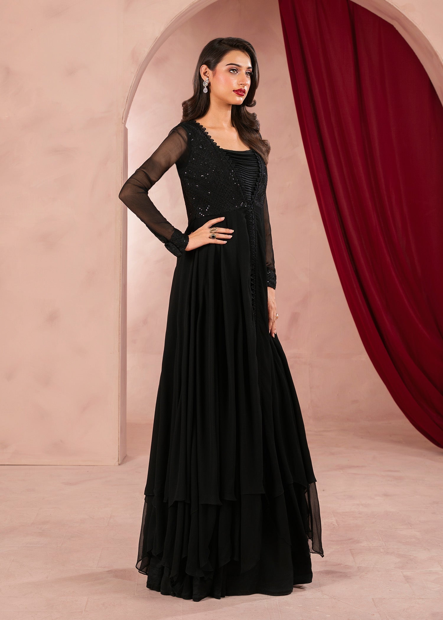 Rang-e-Haya Moon Veil (Black)