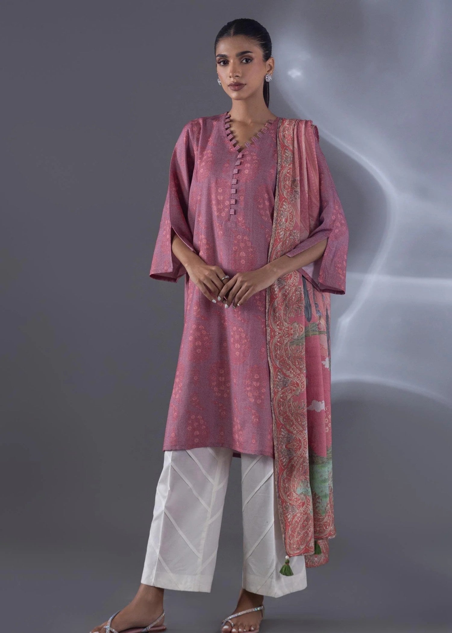 Sana Safinaz Stitched Shirt + Dupatta - FW25BSP163P2D