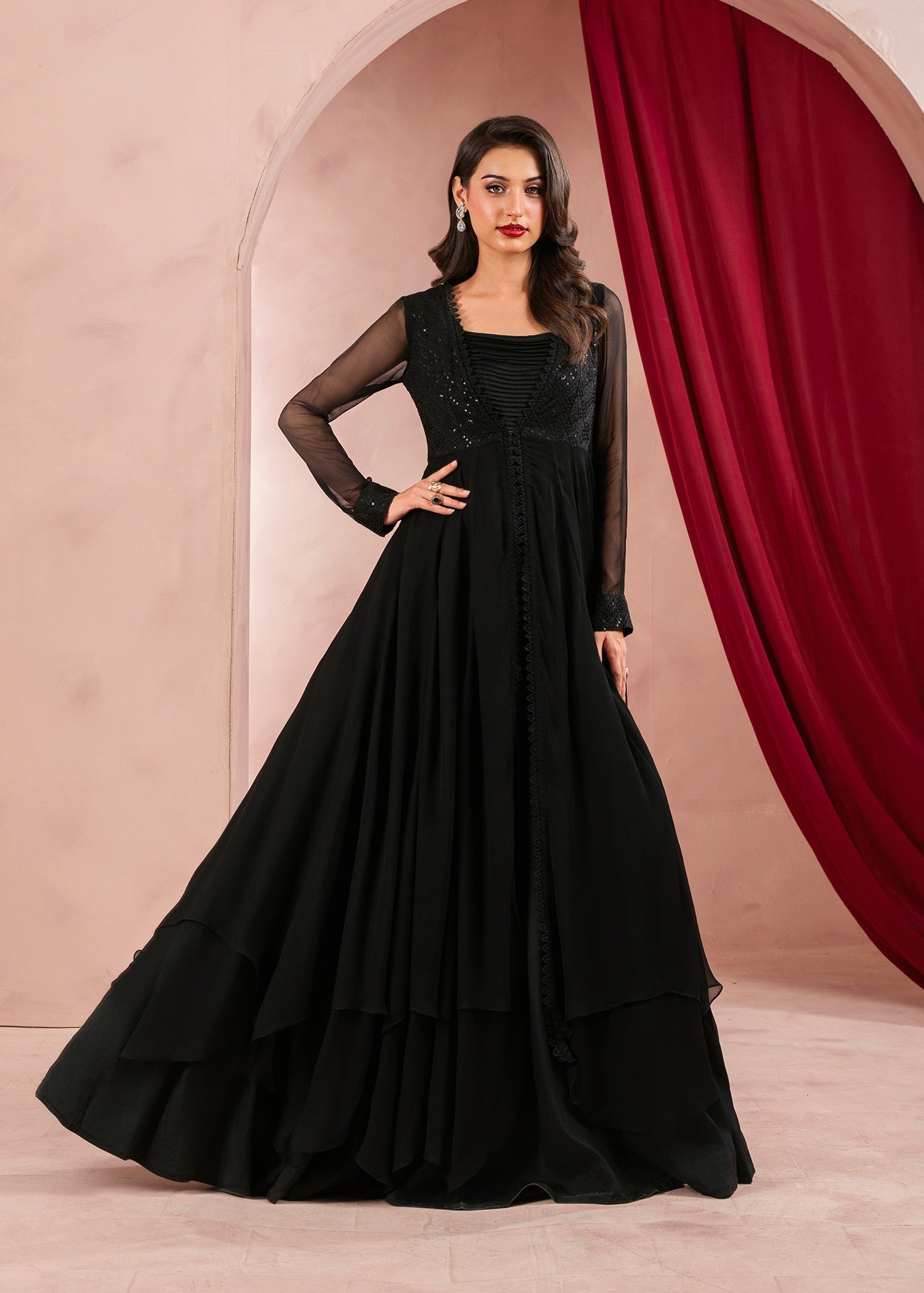 Rang-e-Haya Moon Veil (Black)