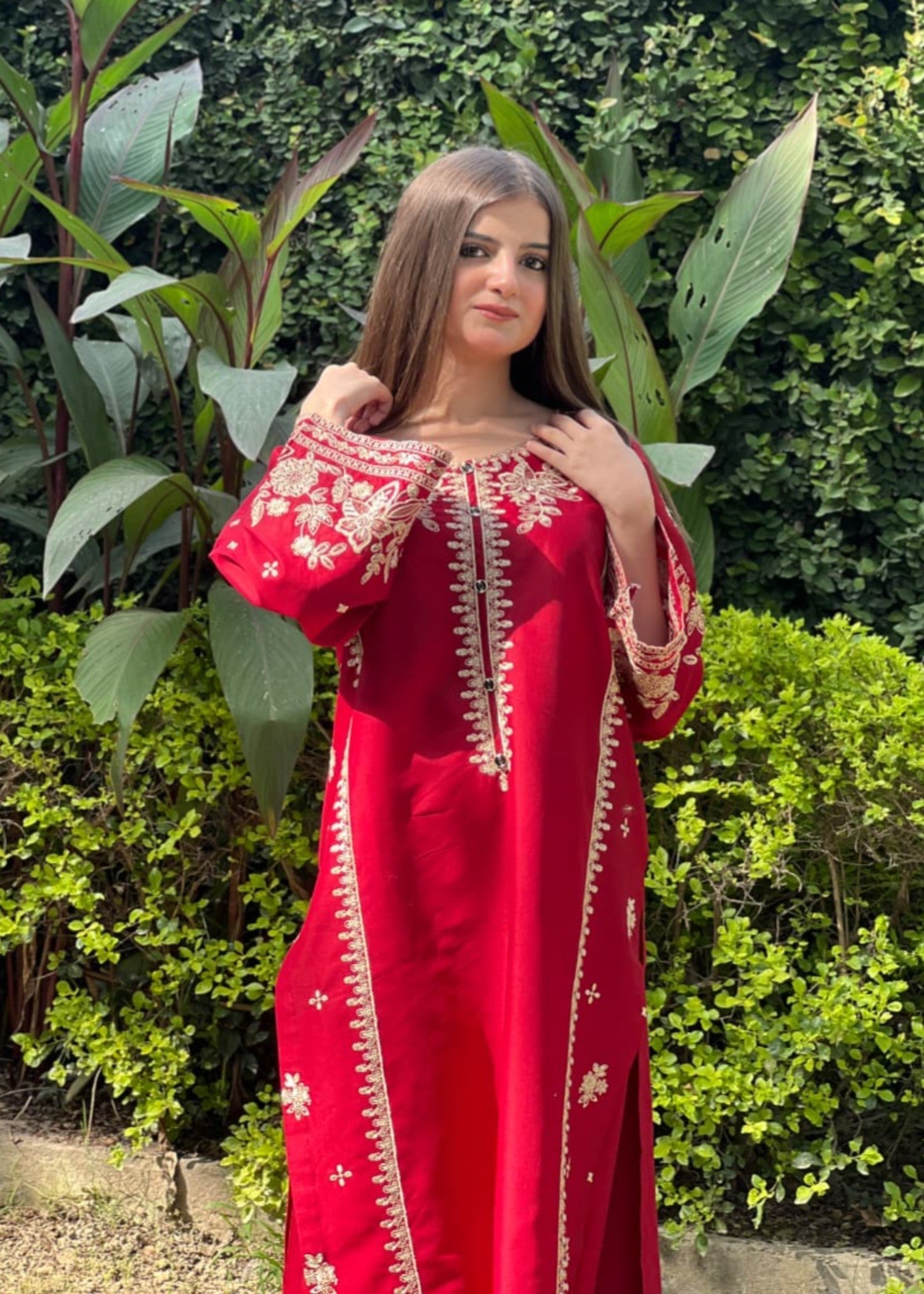 Tehzeeb Libas BERRY EMBROIDERED 2PC