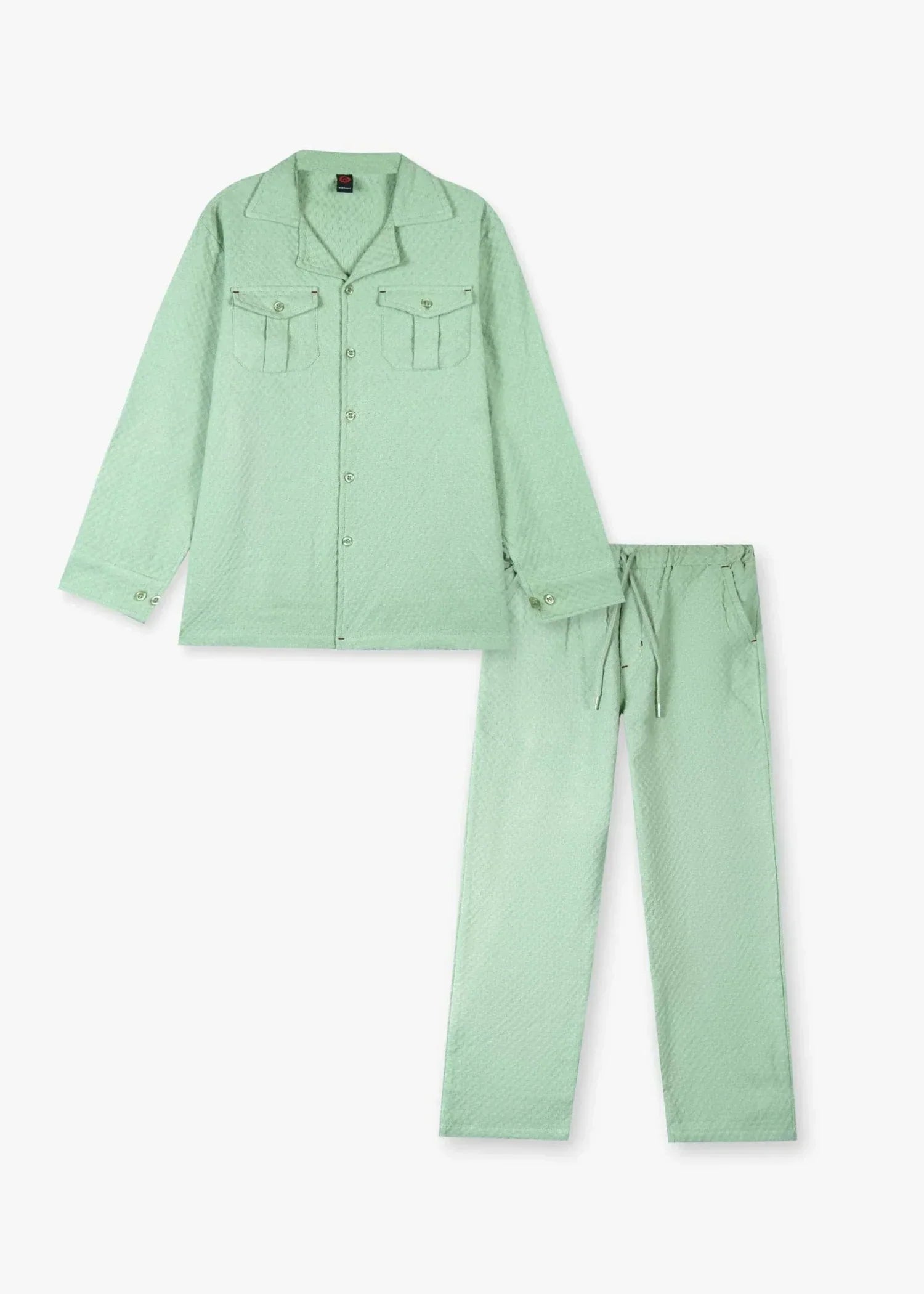 MINT-GREEN-JACQUARD-COTTON-SUIT-100 Cotton