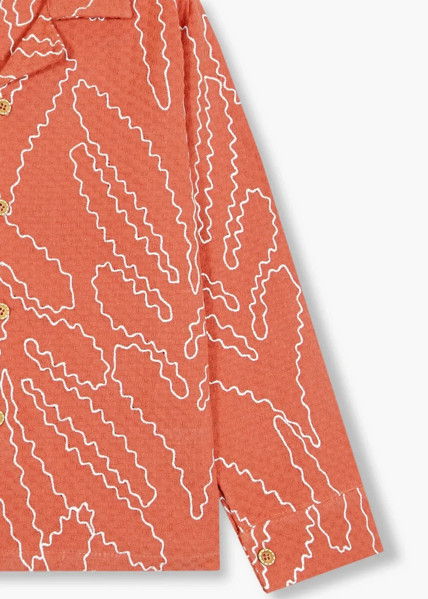 JACQUARD-FABRIC-EMBROIDERED-SHIRT-TERRACOTTA-ORANGE