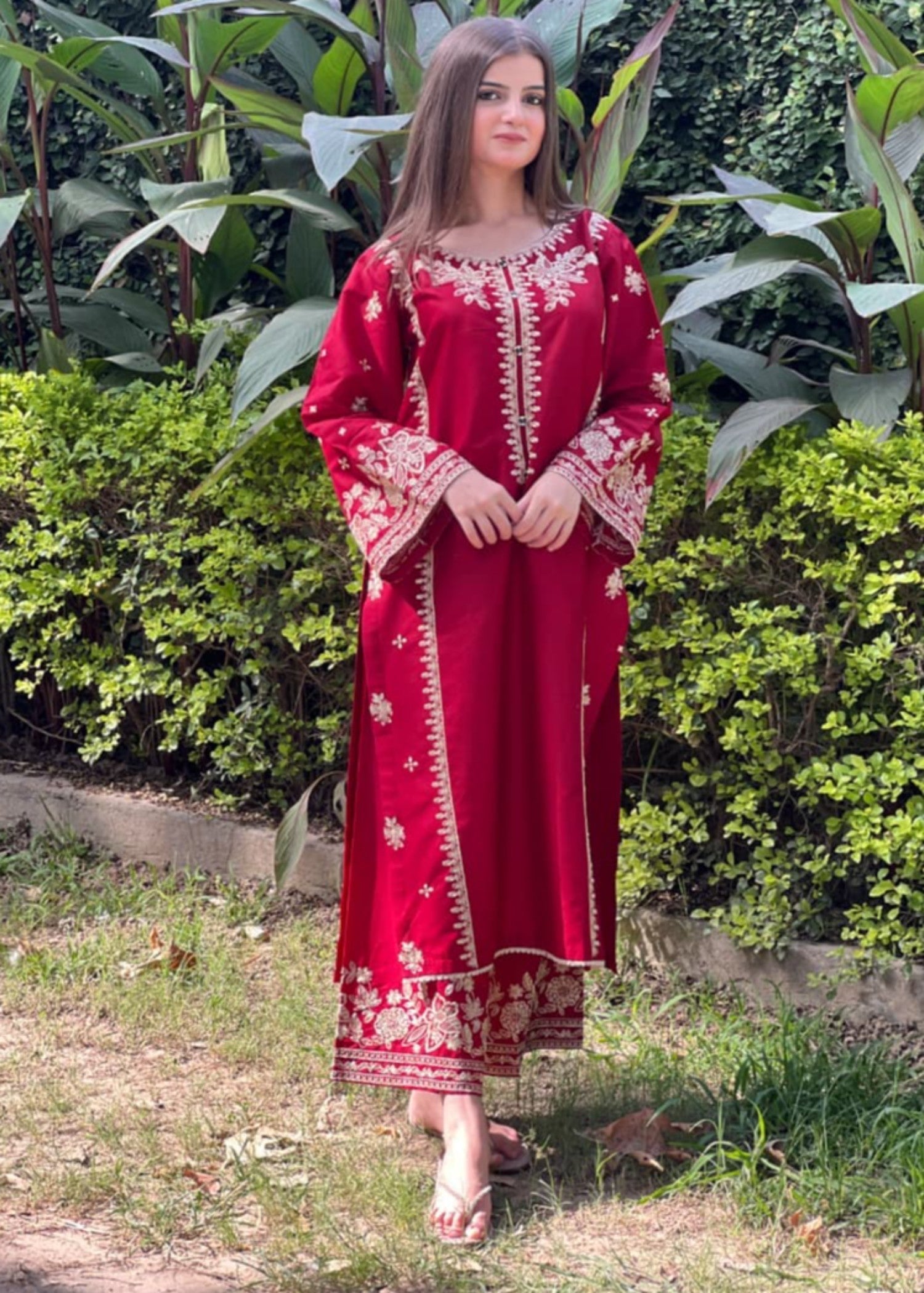 Tehzeeb Libas BERRY EMBROIDERED 2PC