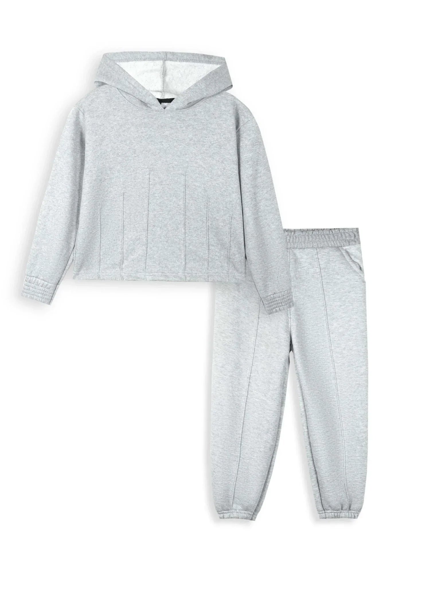 LIGHT-GREY-FLEECE-HOODIE-SUIT-FOR-KIDS-COZY-WINTER-2 - Piece Set