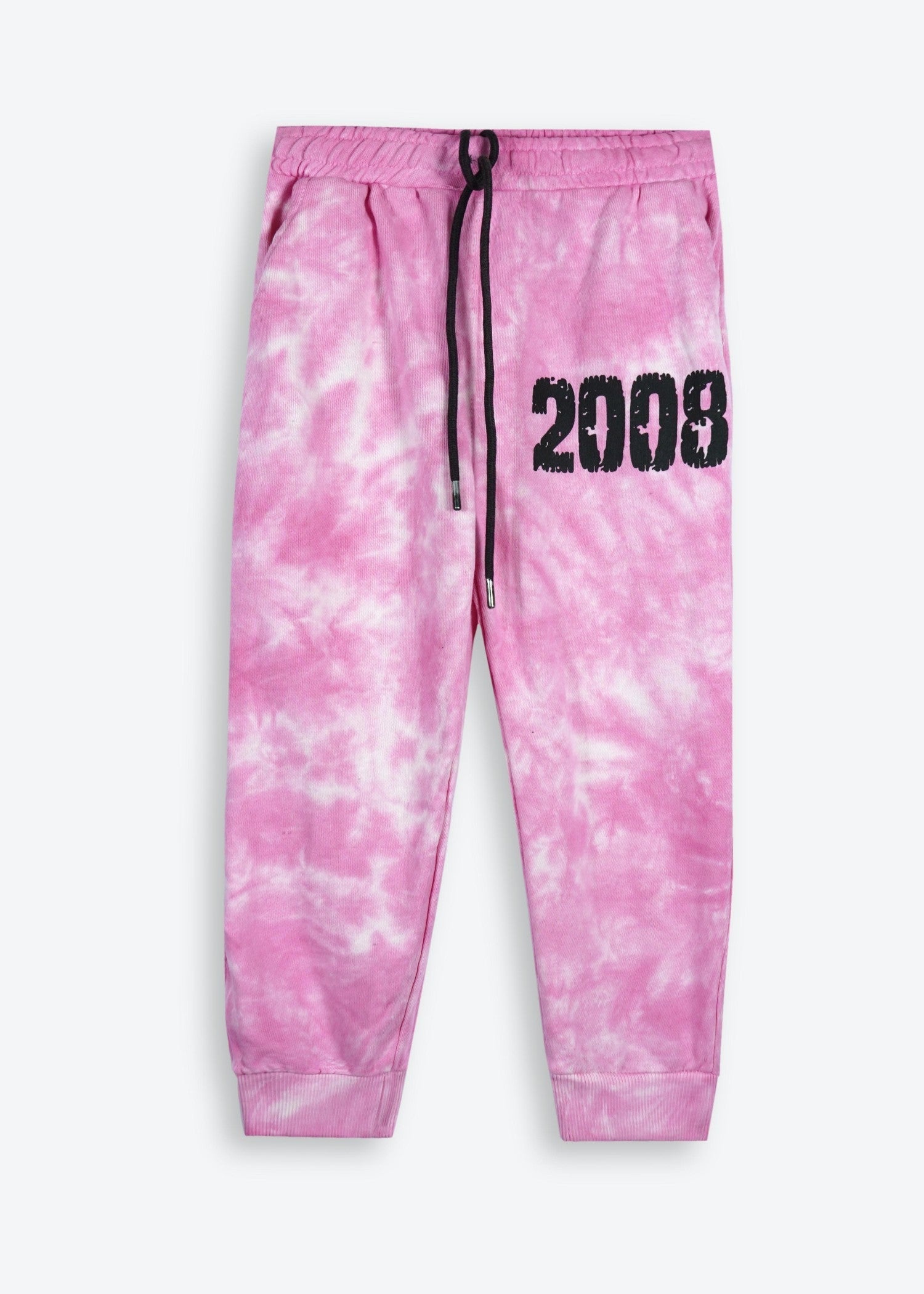 KIDS-PINK-TIE-DYE-TRACKSUIT-100 Cotton Terry Hoodie Joggers Set