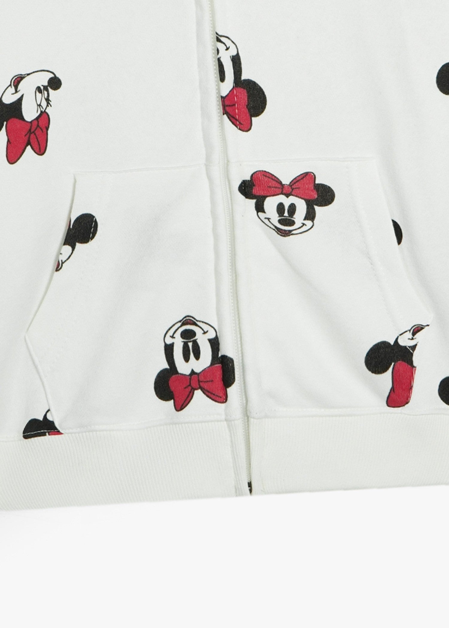MINNIE-MOUSE-PRINT-100 - Cotton Terry Hoodie Kids Zip Up Hoodie