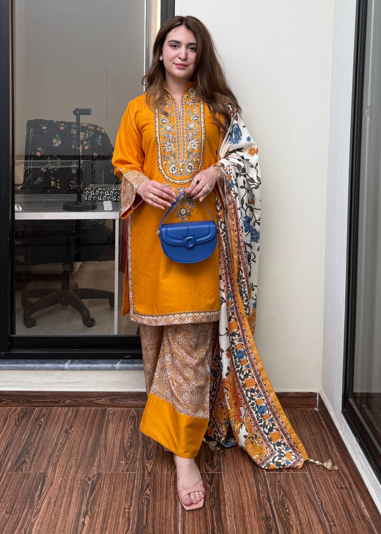 Tehzeeb Libas ZOI EMBROIDERED 3PC WITH SHAWL