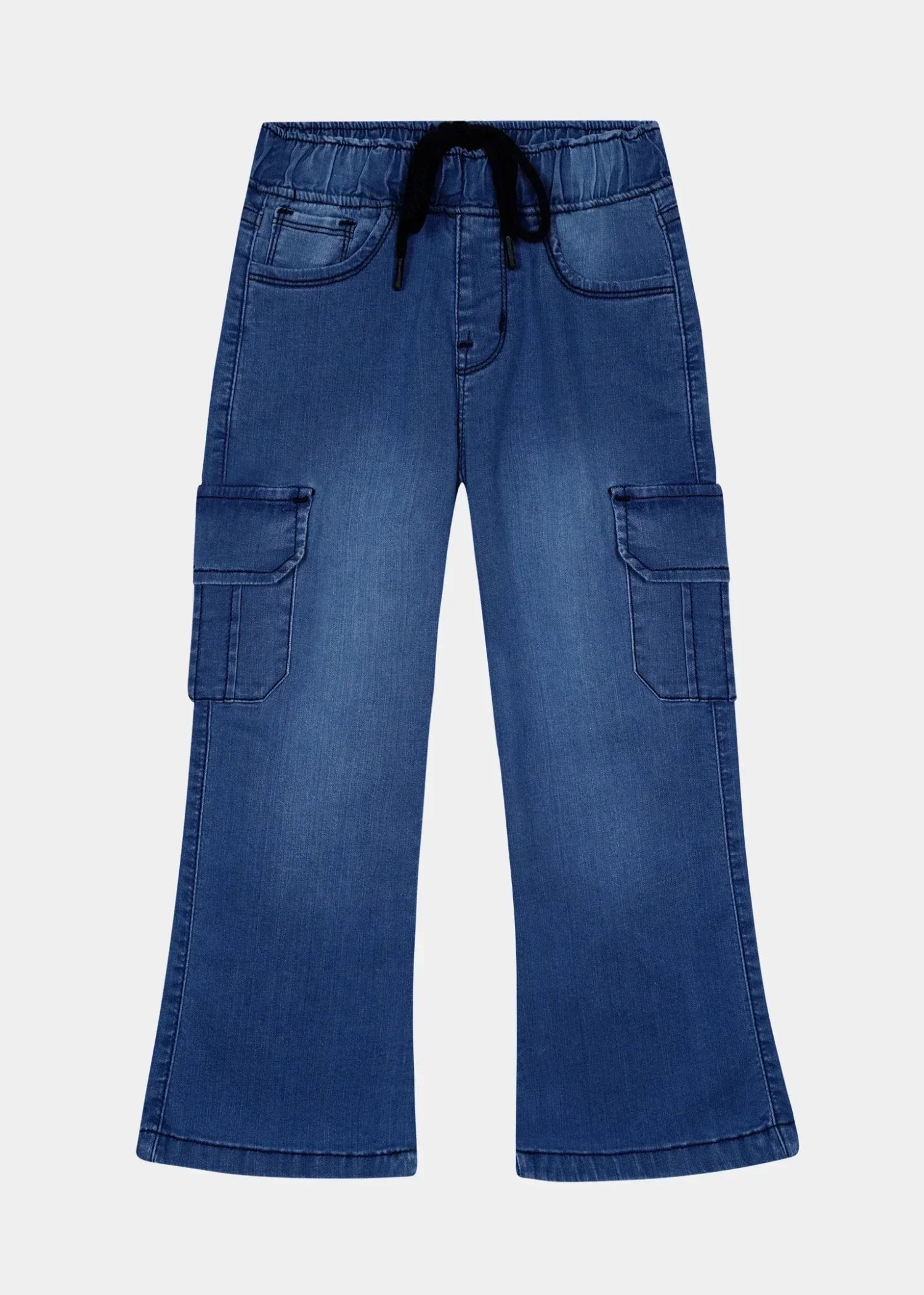 GIRLS-6 - Pocket Wide Leg Pants Dark Blue